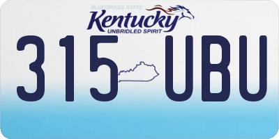 KY license plate 315UBU