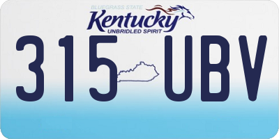 KY license plate 315UBV
