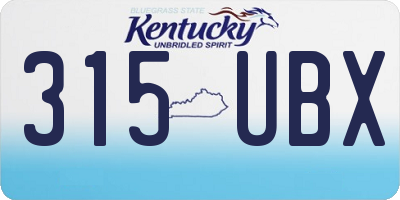 KY license plate 315UBX