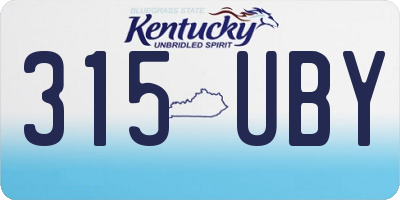 KY license plate 315UBY