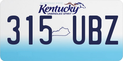KY license plate 315UBZ