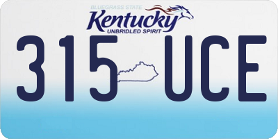 KY license plate 315UCE