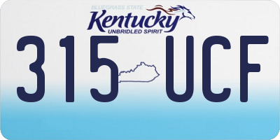 KY license plate 315UCF