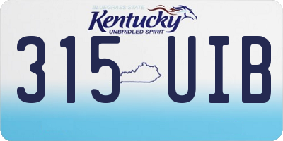 KY license plate 315UIB