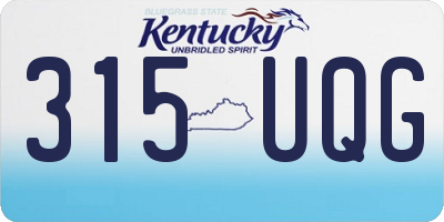 KY license plate 315UQG