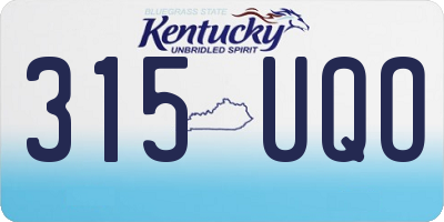 KY license plate 315UQO