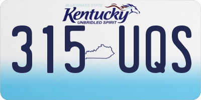 KY license plate 315UQS