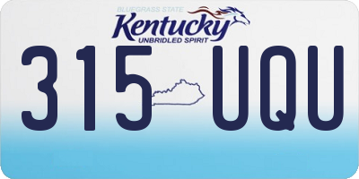 KY license plate 315UQU