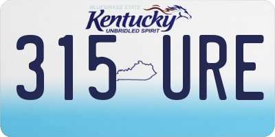 KY license plate 315URE