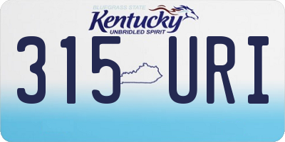 KY license plate 315URI