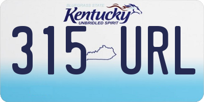 KY license plate 315URL