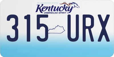 KY license plate 315URX