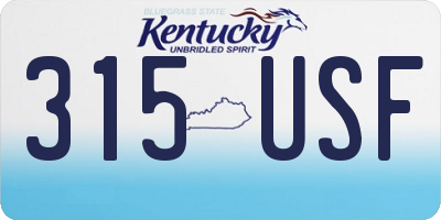 KY license plate 315USF