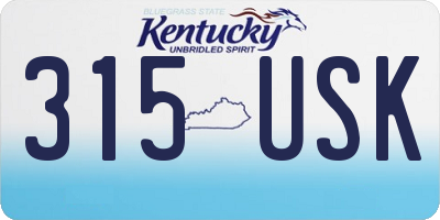 KY license plate 315USK