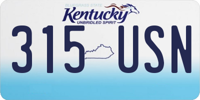 KY license plate 315USN