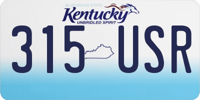 KY license plate 315USR