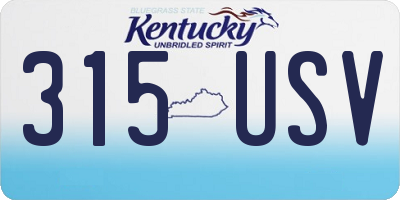 KY license plate 315USV
