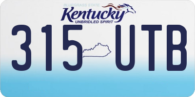 KY license plate 315UTB
