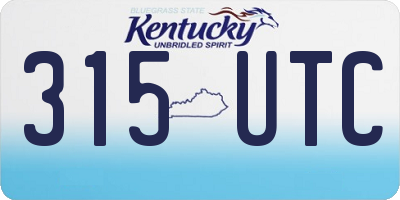 KY license plate 315UTC
