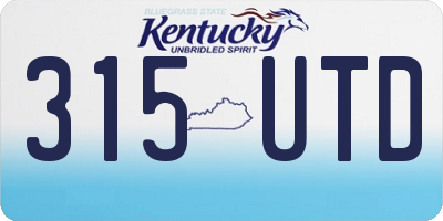 KY license plate 315UTD