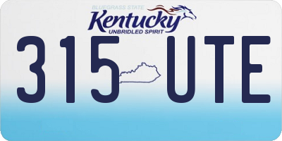 KY license plate 315UTE