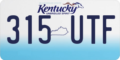 KY license plate 315UTF