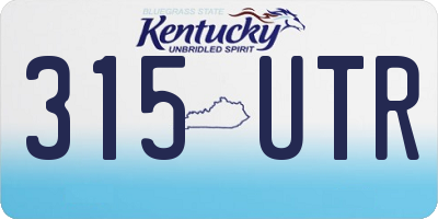 KY license plate 315UTR