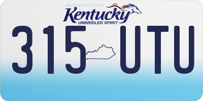 KY license plate 315UTU