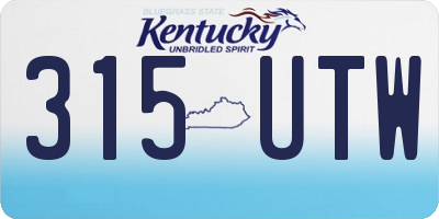 KY license plate 315UTW