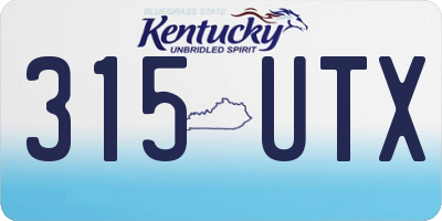 KY license plate 315UTX