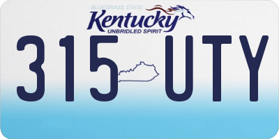 KY license plate 315UTY