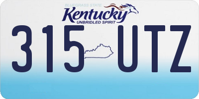 KY license plate 315UTZ