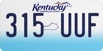 KY license plate 315UUF