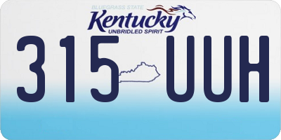 KY license plate 315UUH