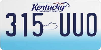 KY license plate 315UUO