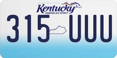 KY license plate 315UUU