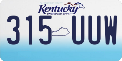 KY license plate 315UUW