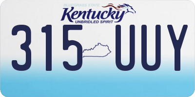 KY license plate 315UUY