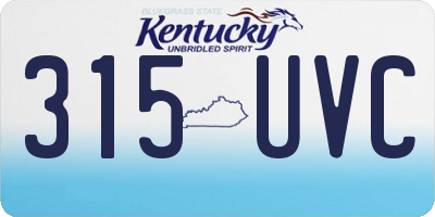 KY license plate 315UVC