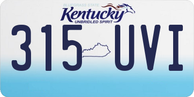 KY license plate 315UVI