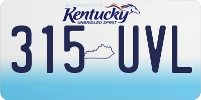 KY license plate 315UVL
