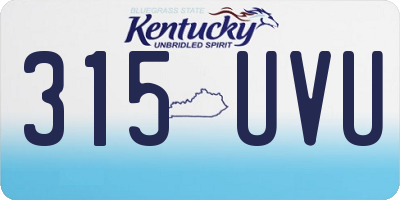 KY license plate 315UVU