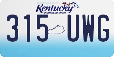 KY license plate 315UWG