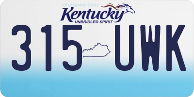 KY license plate 315UWK