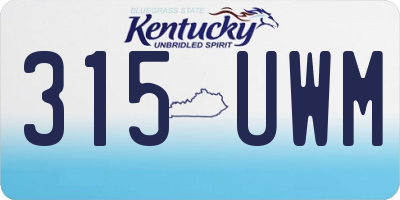 KY license plate 315UWM