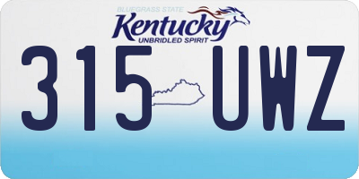 KY license plate 315UWZ