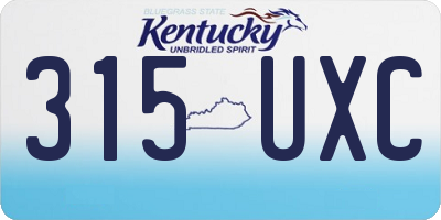 KY license plate 315UXC
