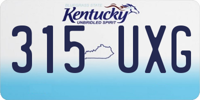 KY license plate 315UXG