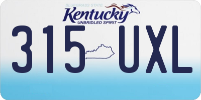 KY license plate 315UXL