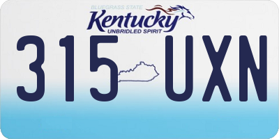 KY license plate 315UXN